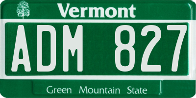 VT license plate ADM827