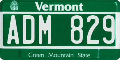 VT license plate ADM829