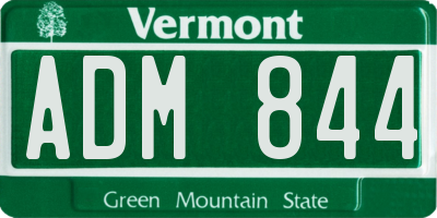 VT license plate ADM844
