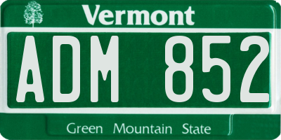 VT license plate ADM852