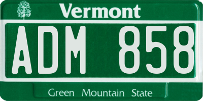 VT license plate ADM858