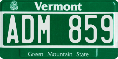 VT license plate ADM859