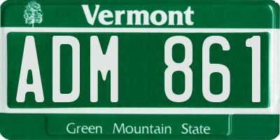 VT license plate ADM861