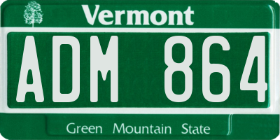 VT license plate ADM864