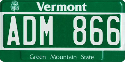VT license plate ADM866