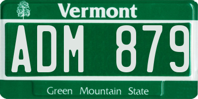VT license plate ADM879