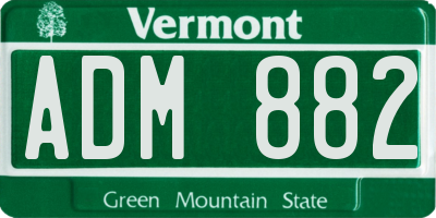 VT license plate ADM882