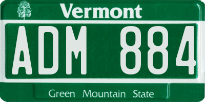 VT license plate ADM884