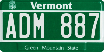VT license plate ADM887