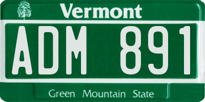 VT license plate ADM891