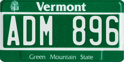 VT license plate ADM896