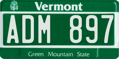VT license plate ADM897
