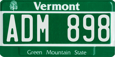 VT license plate ADM898