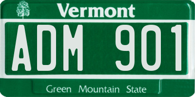 VT license plate ADM901