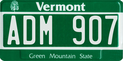 VT license plate ADM907