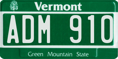 VT license plate ADM910