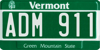 VT license plate ADM911