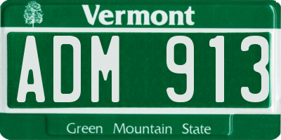 VT license plate ADM913