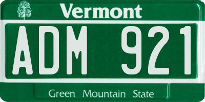 VT license plate ADM921