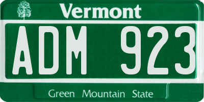 VT license plate ADM923