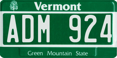 VT license plate ADM924