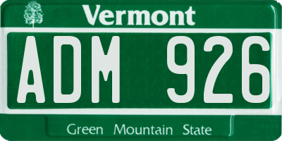 VT license plate ADM926