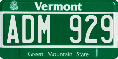 VT license plate ADM929