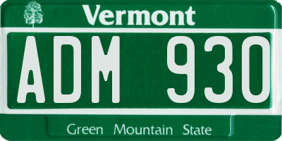 VT license plate ADM930