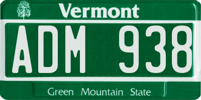 VT license plate ADM938