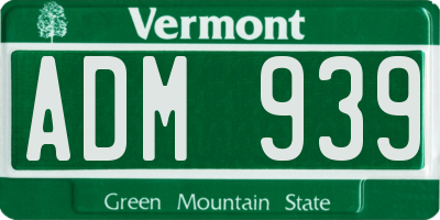 VT license plate ADM939