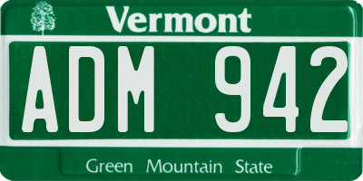 VT license plate ADM942