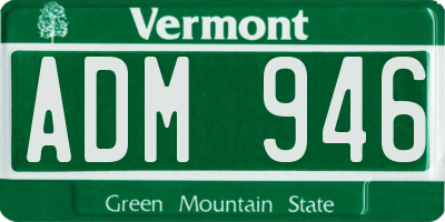 VT license plate ADM946