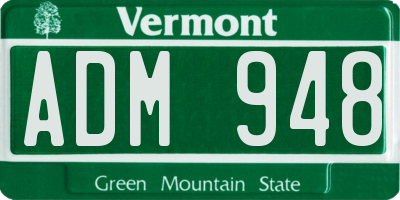 VT license plate ADM948