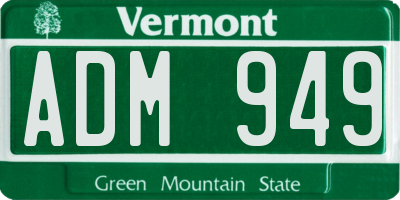 VT license plate ADM949