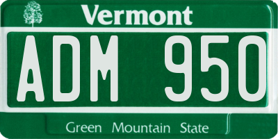 VT license plate ADM950