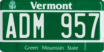 VT license plate ADM957