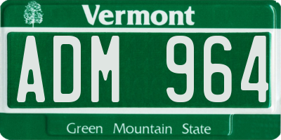 VT license plate ADM964