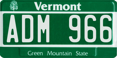 VT license plate ADM966