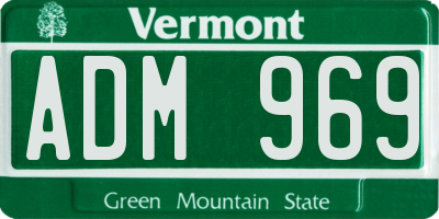 VT license plate ADM969