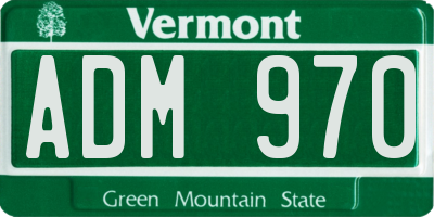 VT license plate ADM970