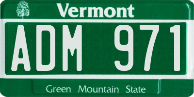 VT license plate ADM971