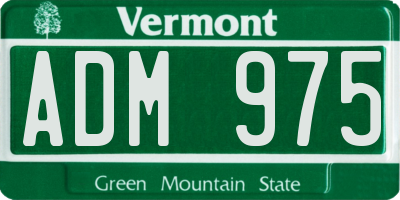 VT license plate ADM975