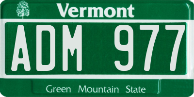 VT license plate ADM977