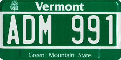 VT license plate ADM991