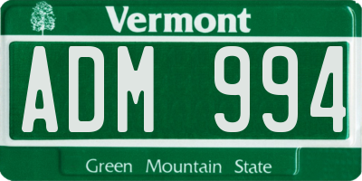 VT license plate ADM994