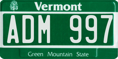 VT license plate ADM997