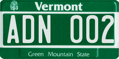VT license plate ADN002