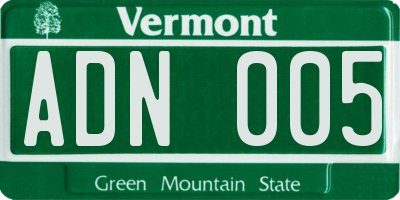 VT license plate ADN005