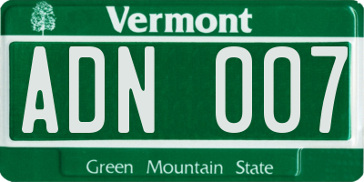 VT license plate ADN007