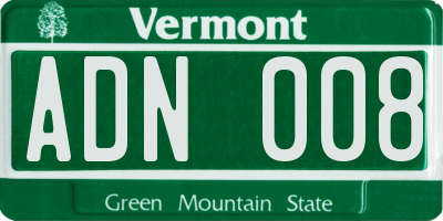 VT license plate ADN008